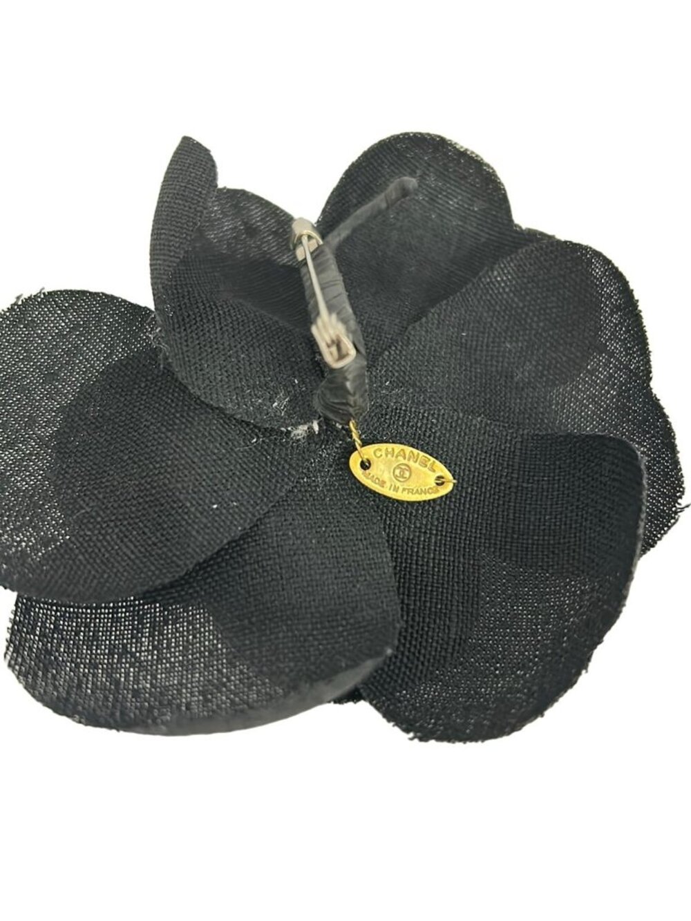 Chanel Corsage Camellia Cotton Black Brooch - Picture 3 of 4